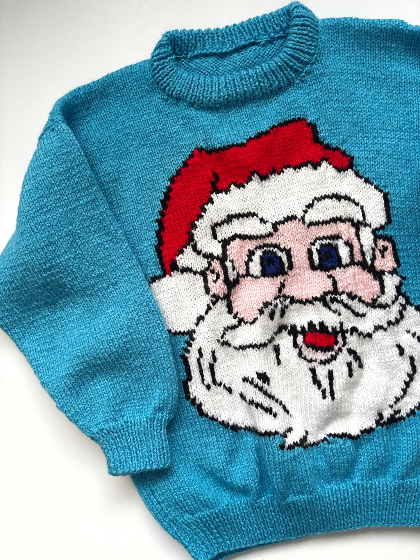 Handknit Santa Jumper Age 4-5 Years (Oversized)