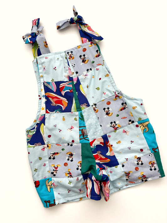 Patchwork Mickey Mouse Print Dungarees Age 12 Months