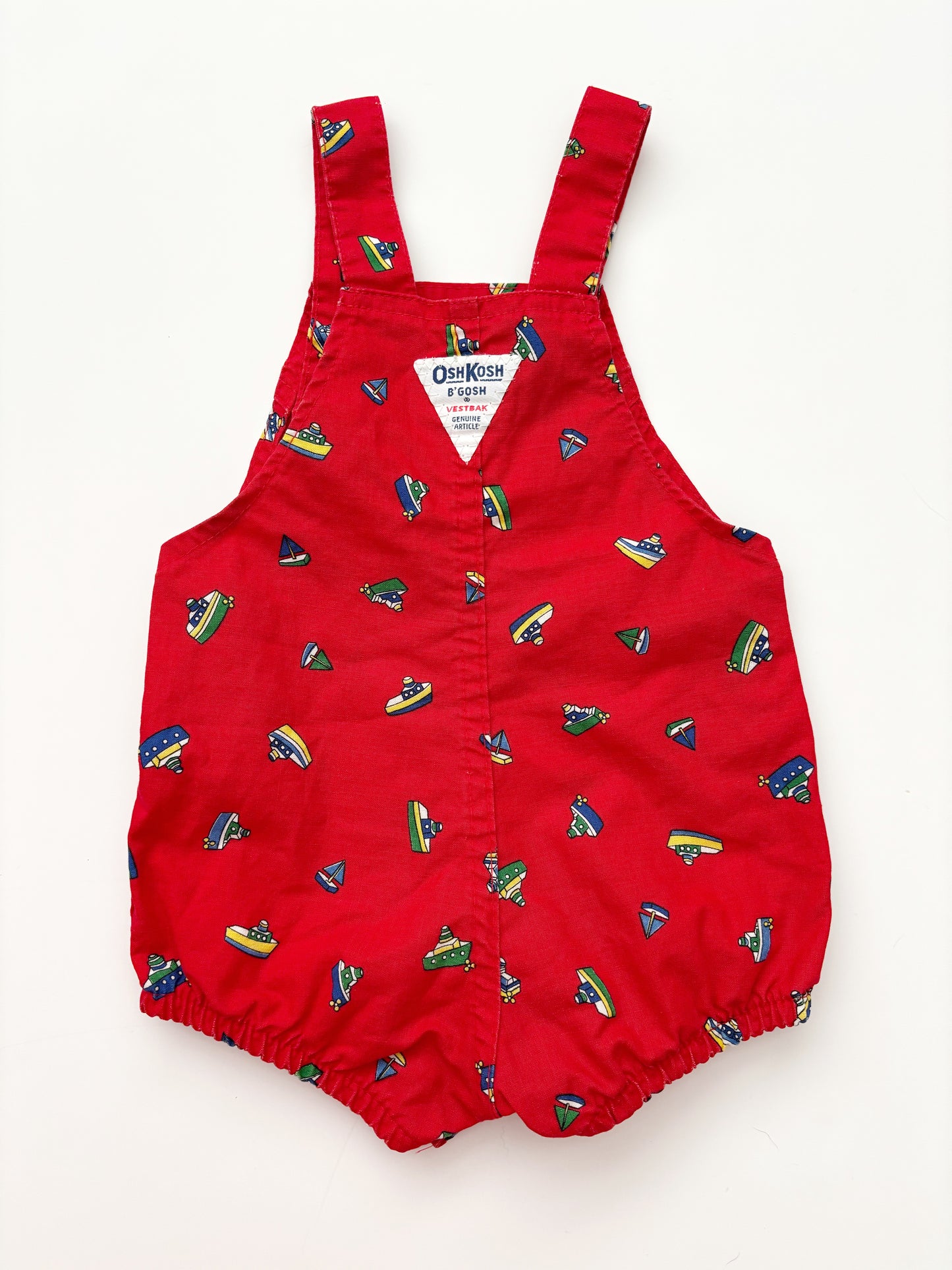 Oshkosh Red Sailboat print *Very Rare* Romper 1980’s. 12-18 Months