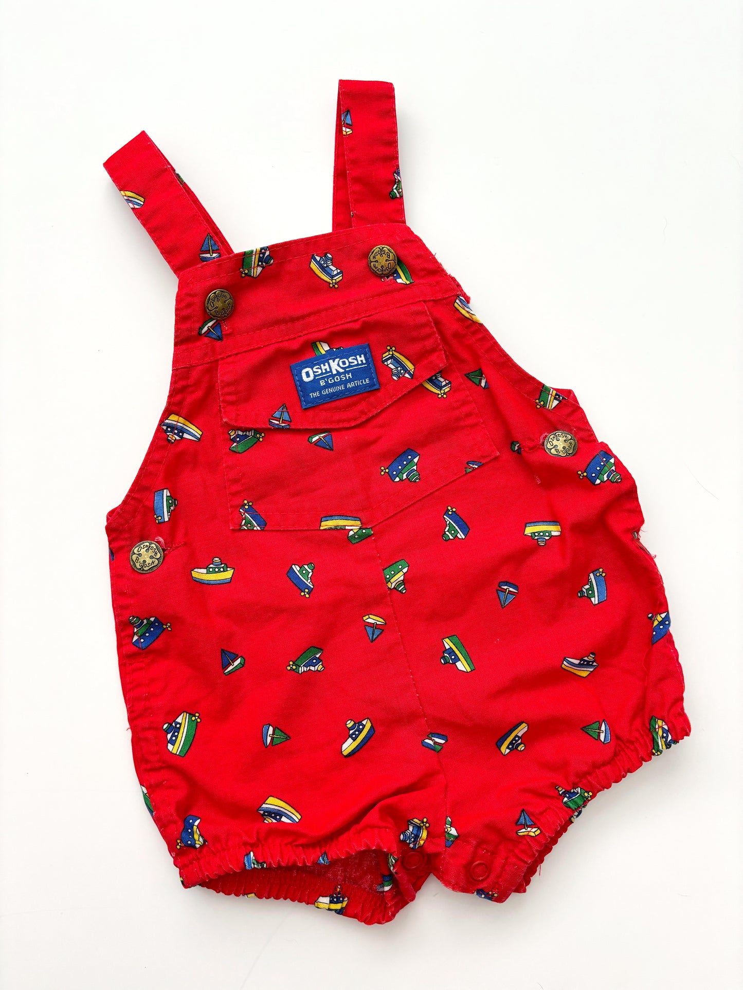 Oshkosh Red Sailboat print *Very Rare* Romper 1980’s. 12-18 Months