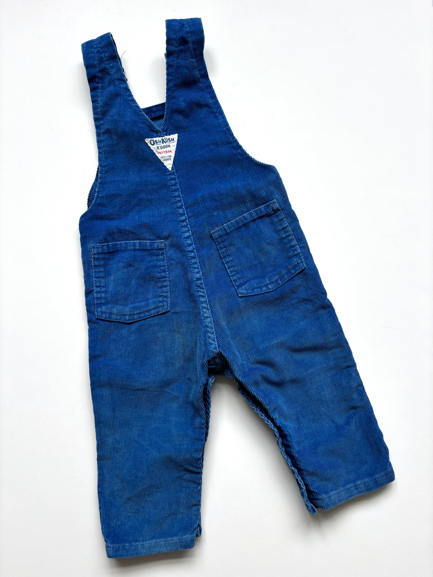 Blue Corduroy Pshkosh Dungarees Bright Blue Age 6-12 Months