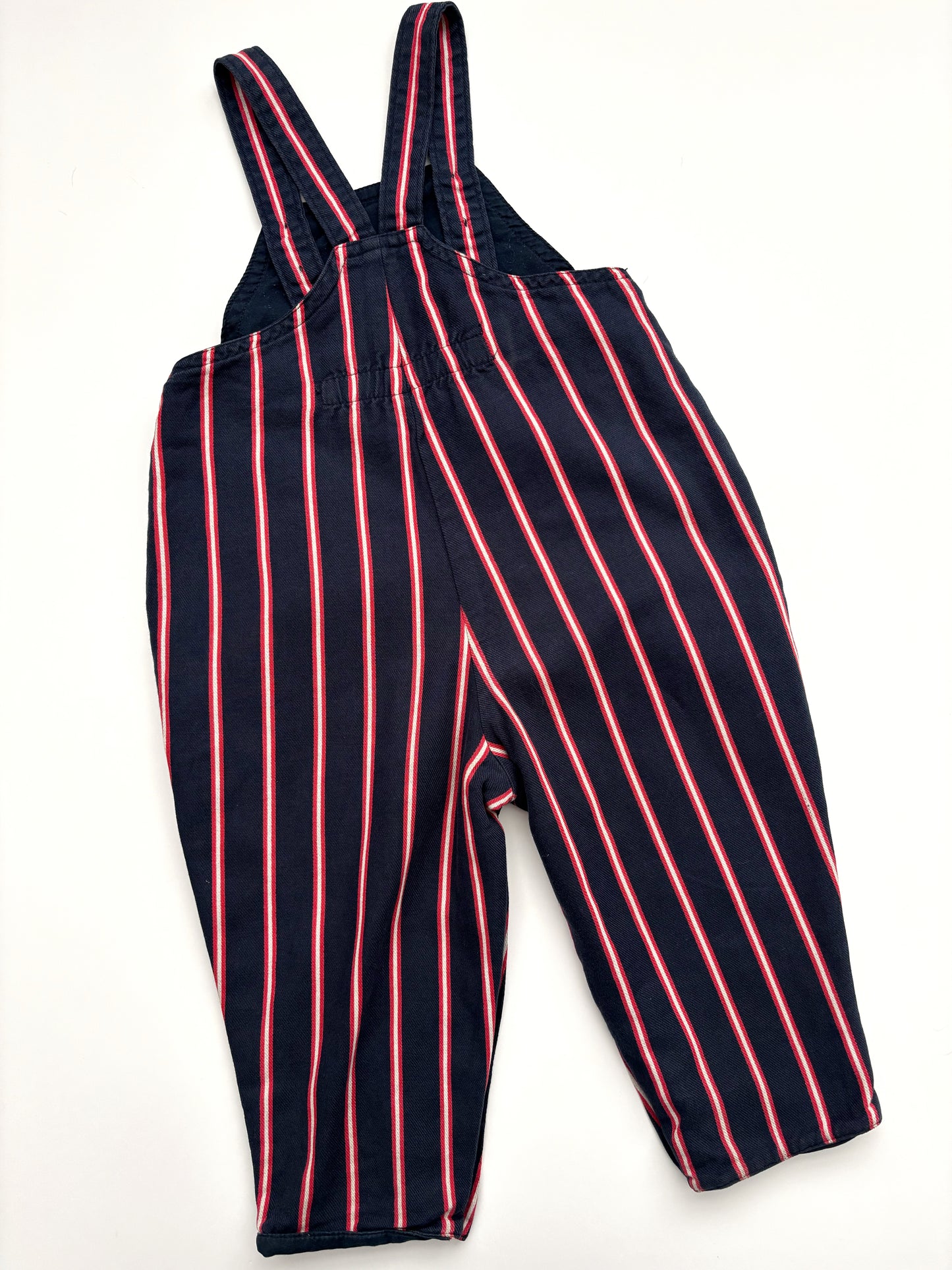 Vintage St Michael Stripey Unisex Dungarees 6-12 Months