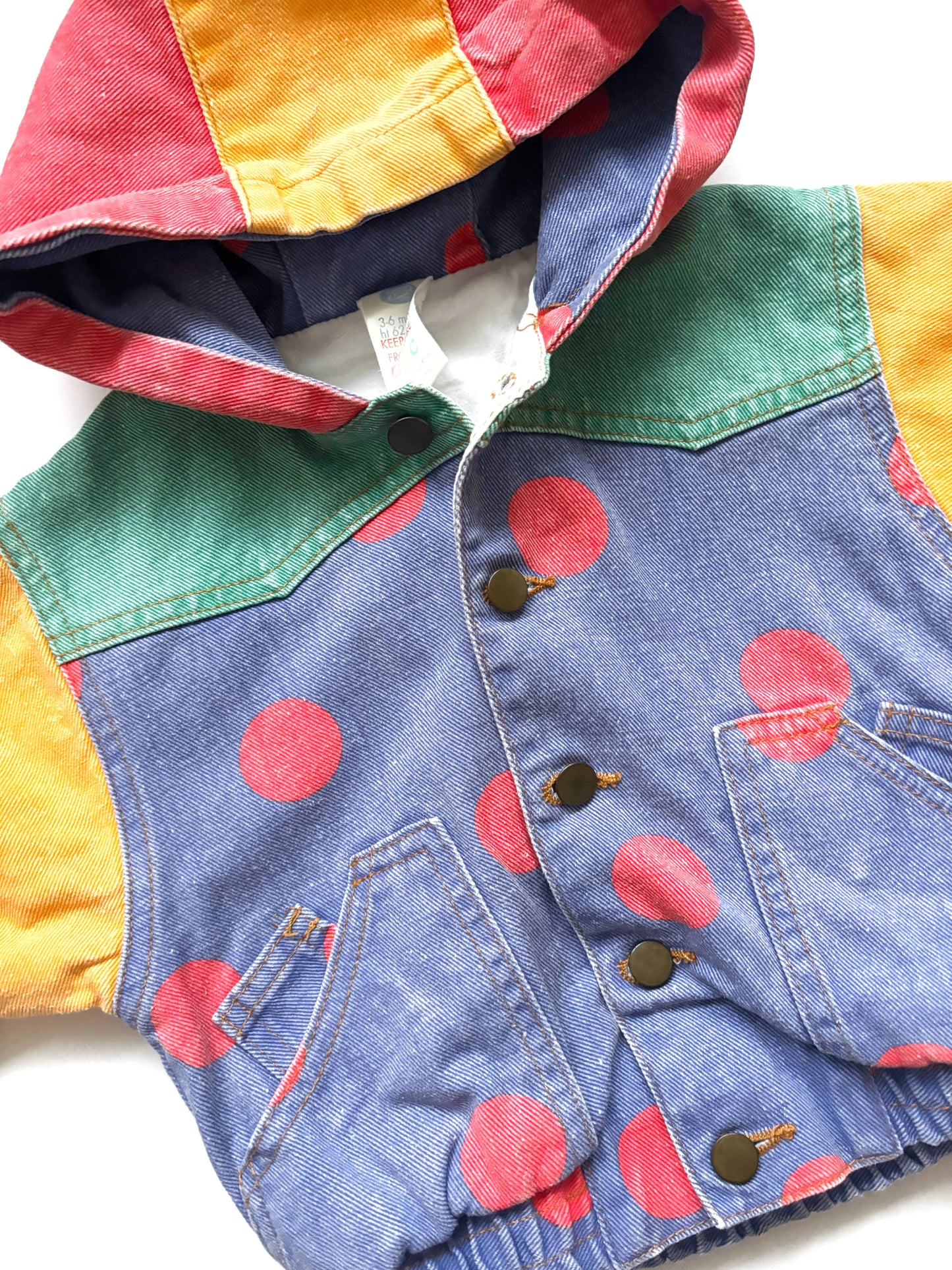Vintage Spot Denim Jacket 90’s Age 3-6 Months