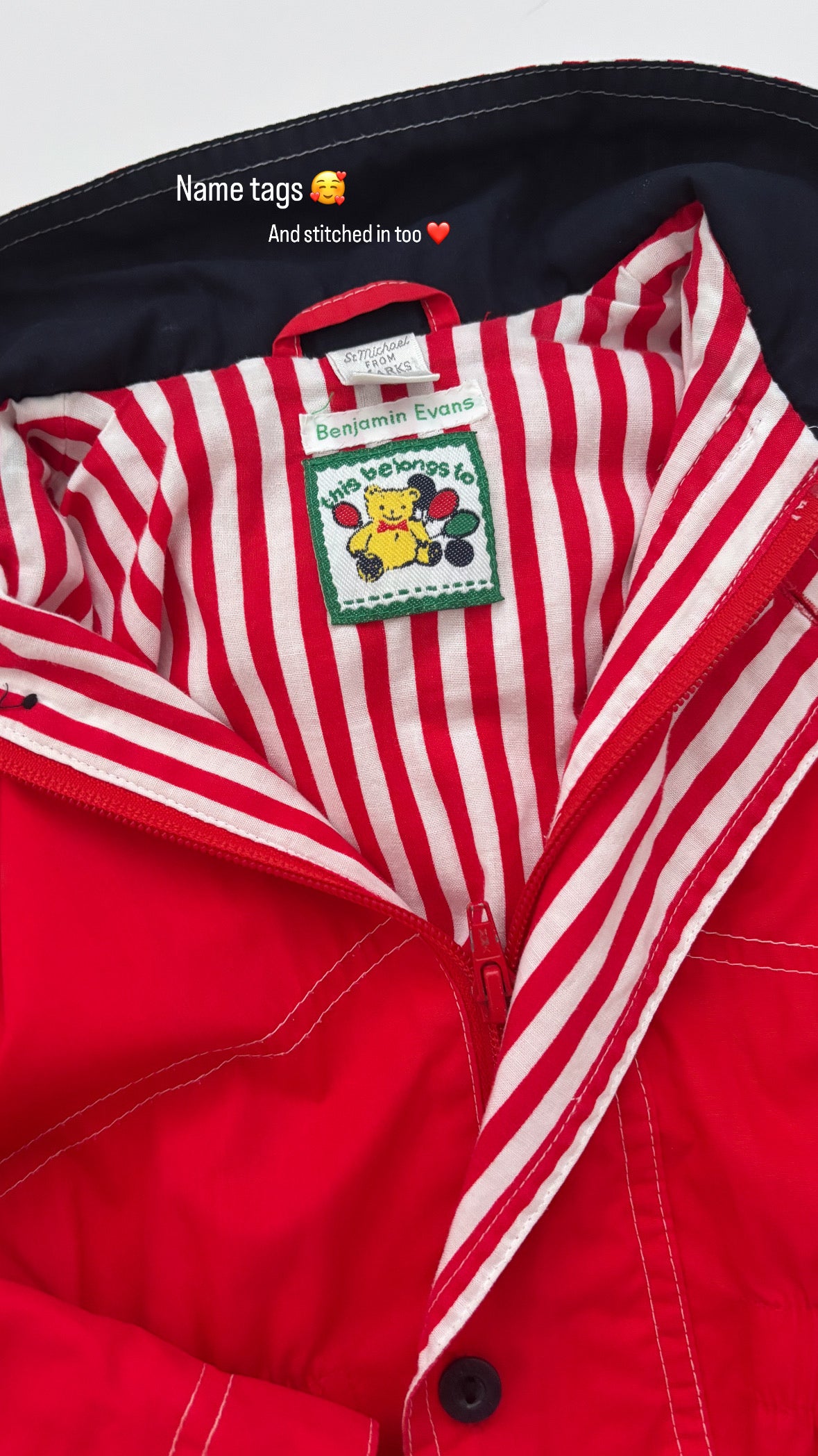 Vintage Red Coat Age 3-4