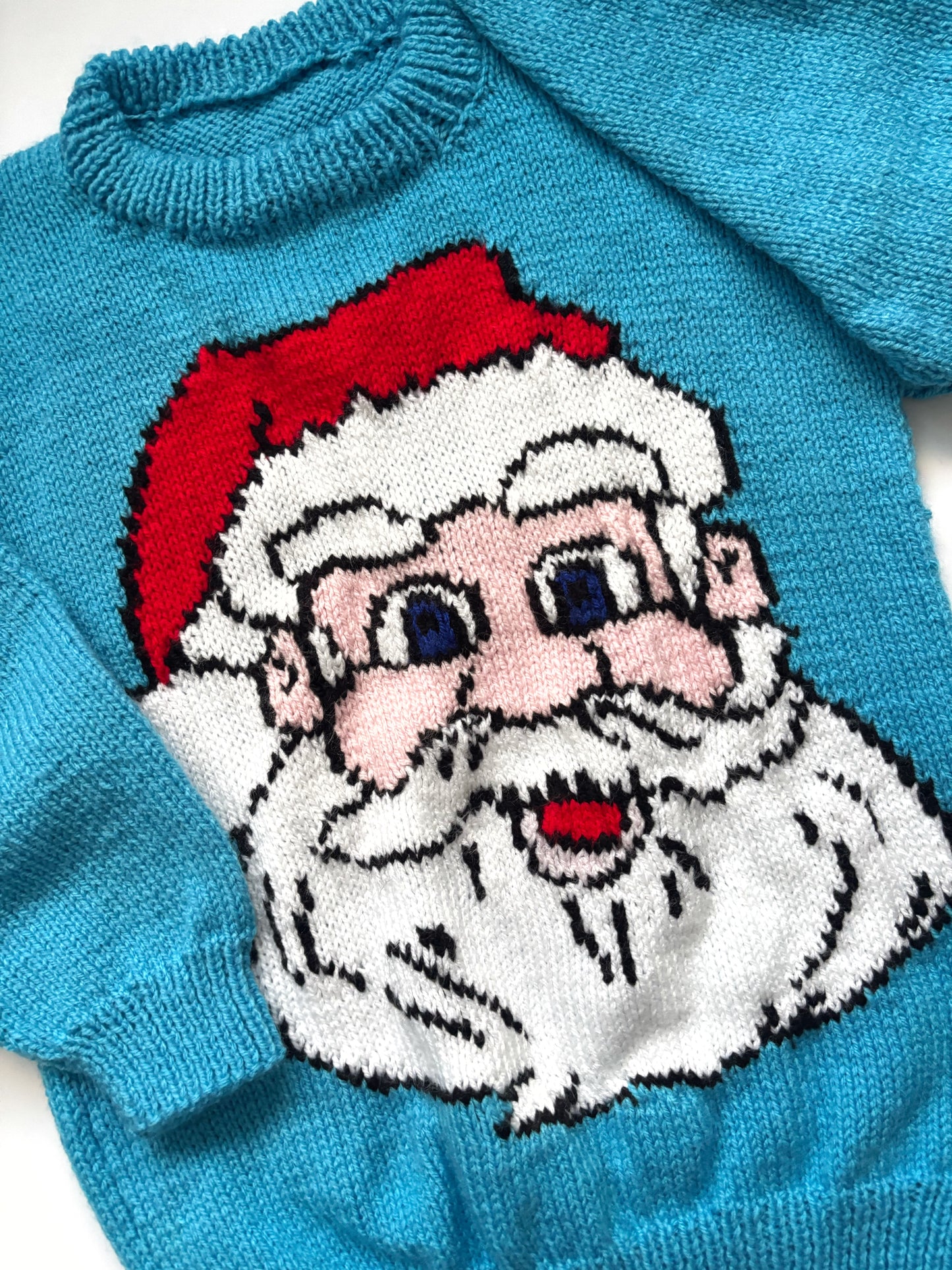 Handknit Santa Jumper Age 4-5 Years (Oversized)