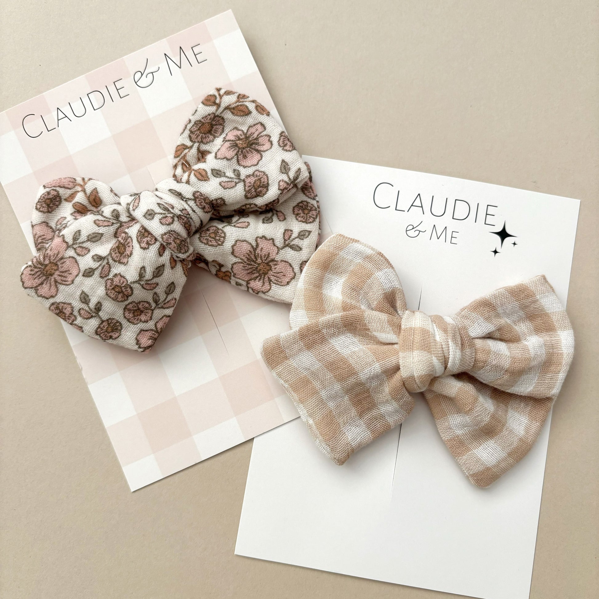 Gingham Hair Bow image 2