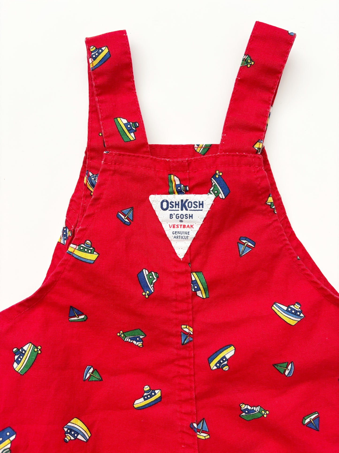 Oshkosh Red Sailboat print *Very Rare* Romper 1980’s. 12-18 Months