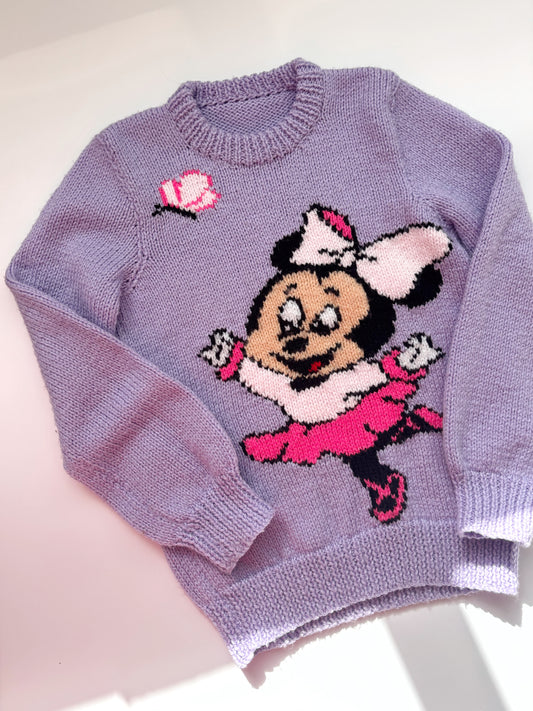 Hand knit Mini Mouse Jumper Age 3-4
