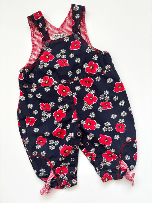 Vintage Poppy Dungarees Age 6-12 Months