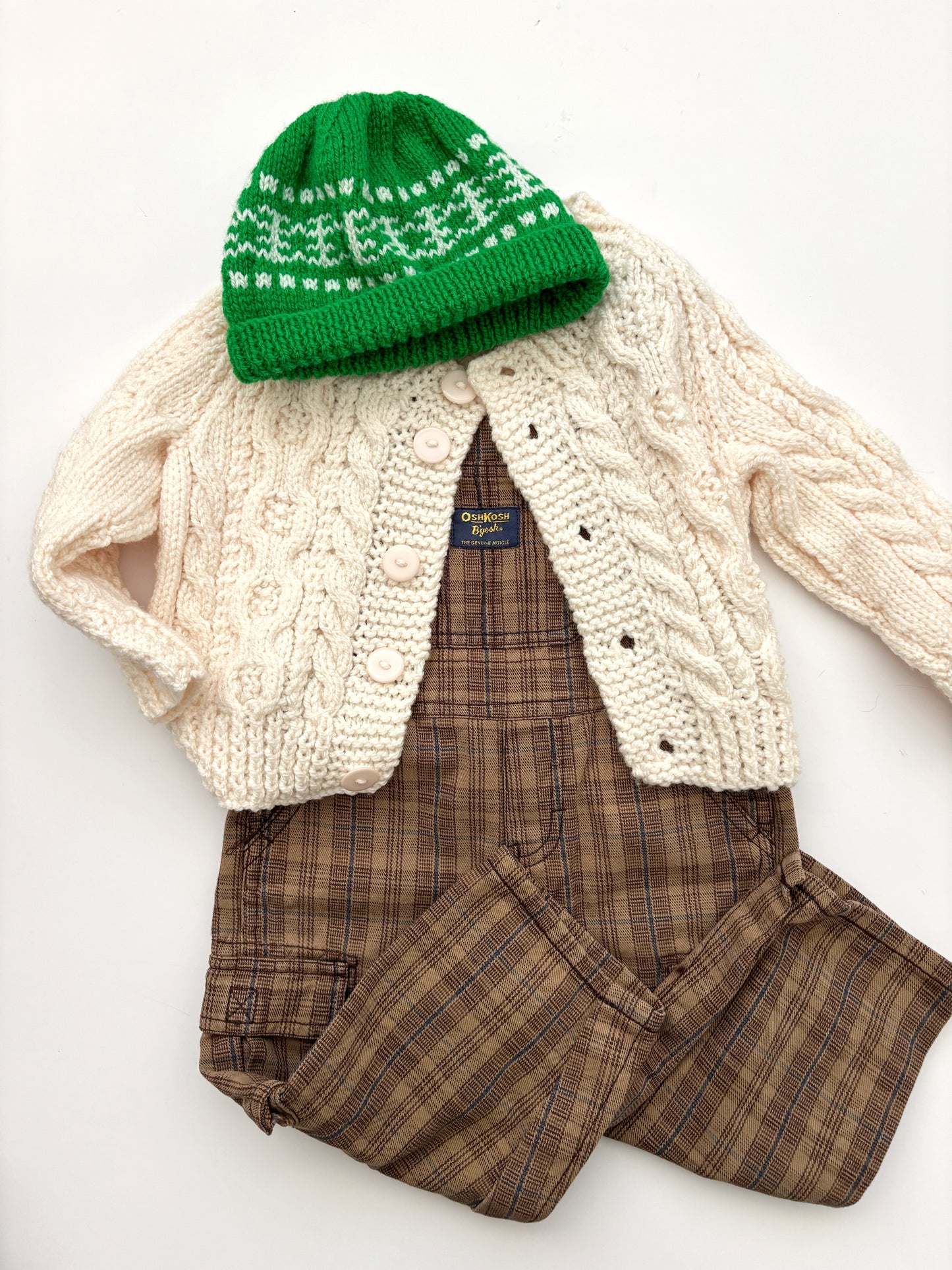 Brown Check Oshkosh Dungarees Age 18 Months
