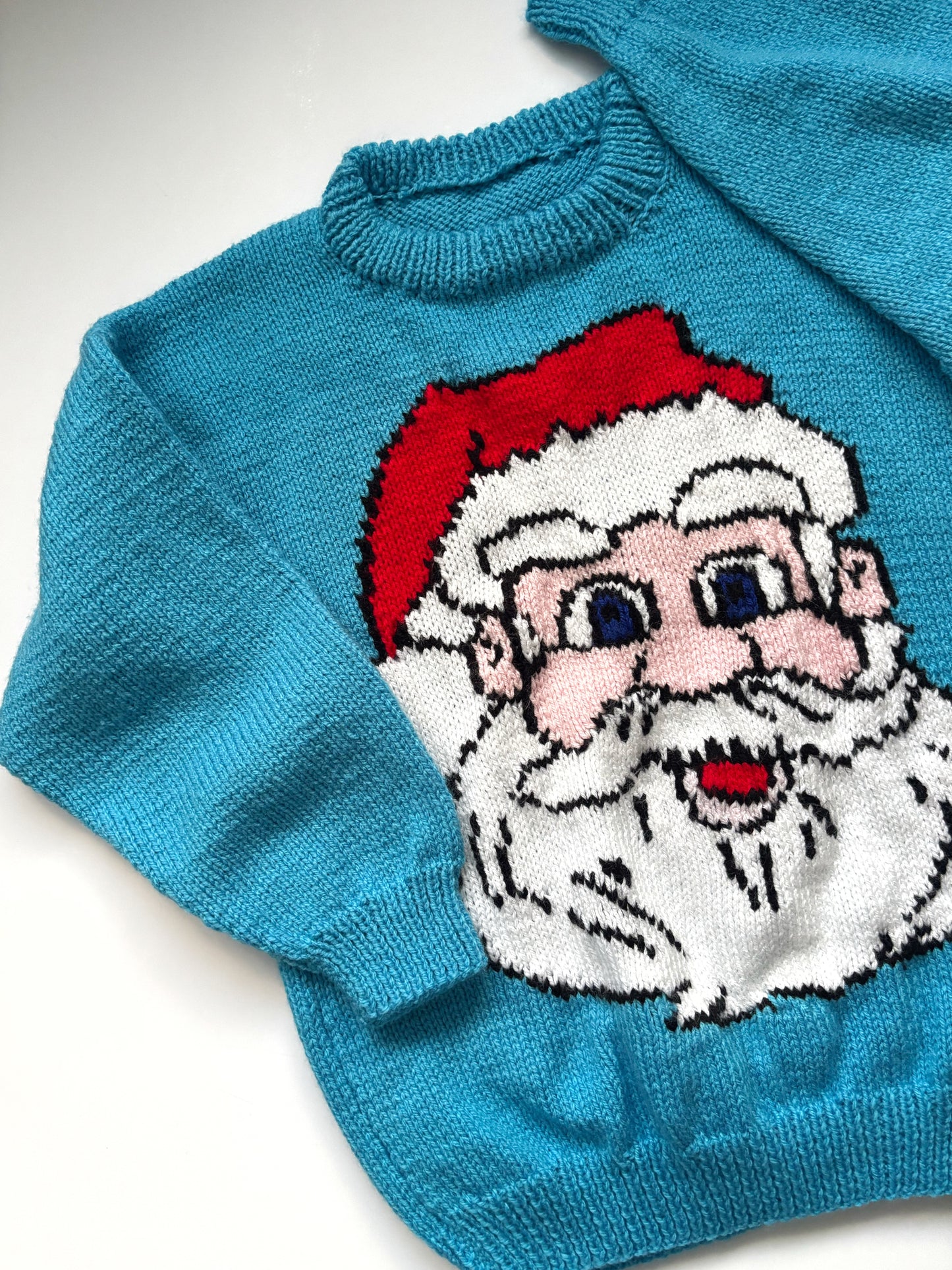 Handknit Santa Jumper Age 4-5 Years (Oversized)
