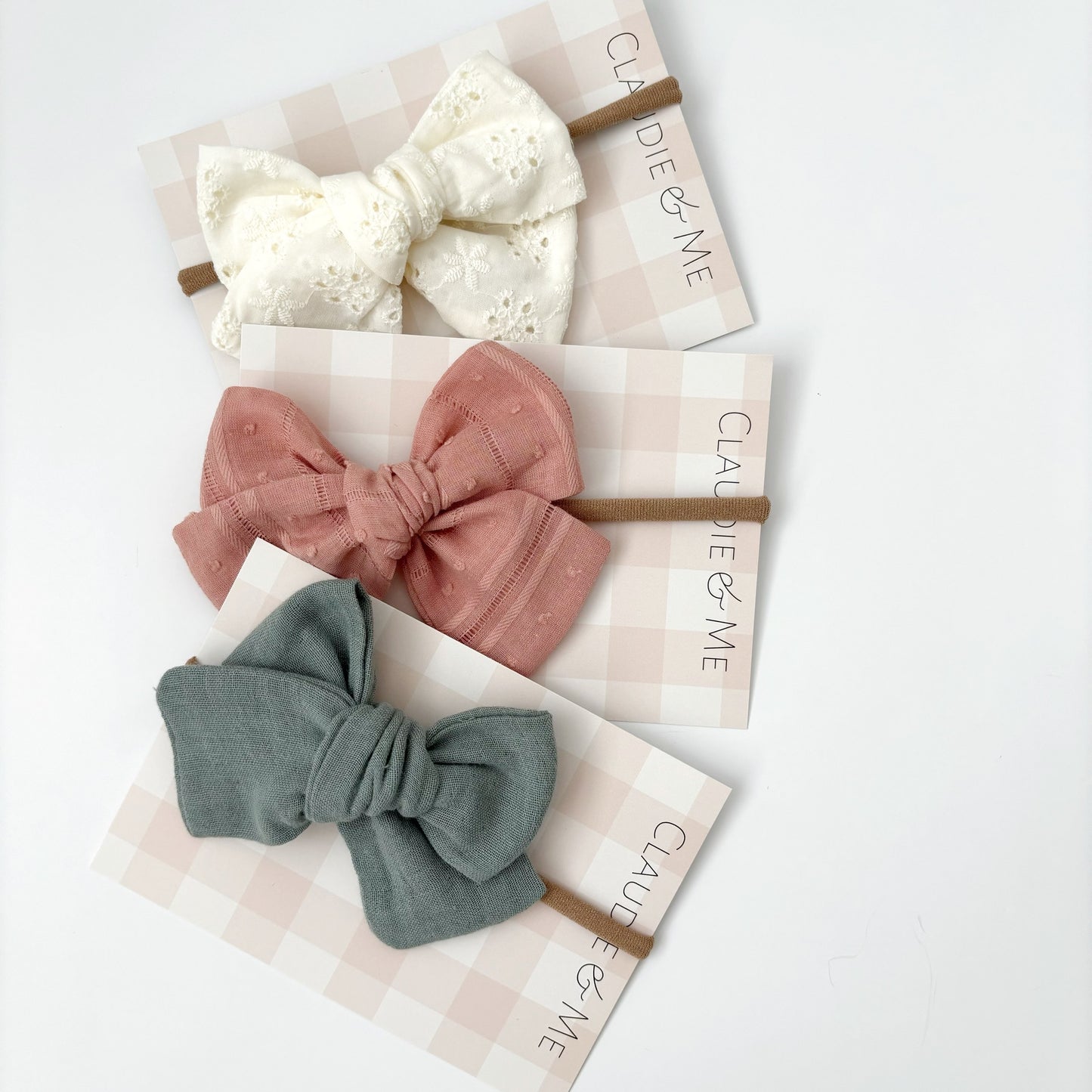 Embroidered Pink Hair Bow image 1