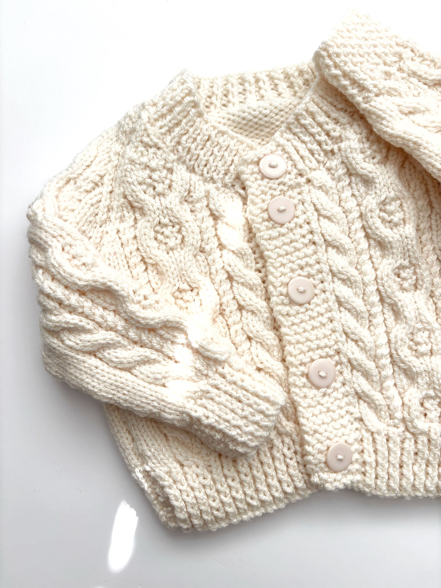 Cream Cable Knit Cardigan 6-12 Months