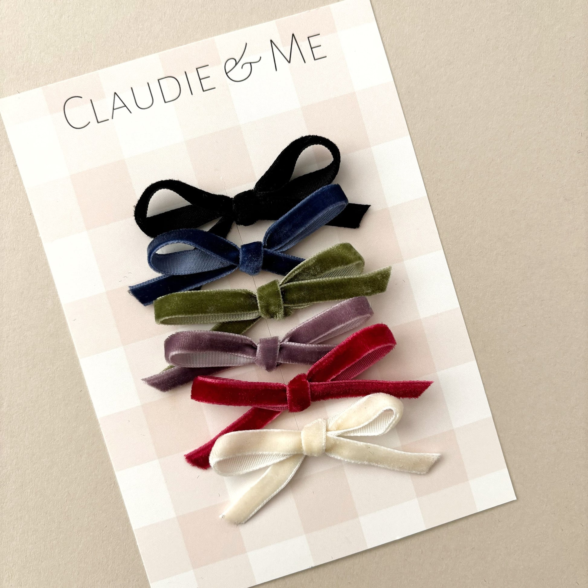 Mini Velvet Hair Bow Set image 2