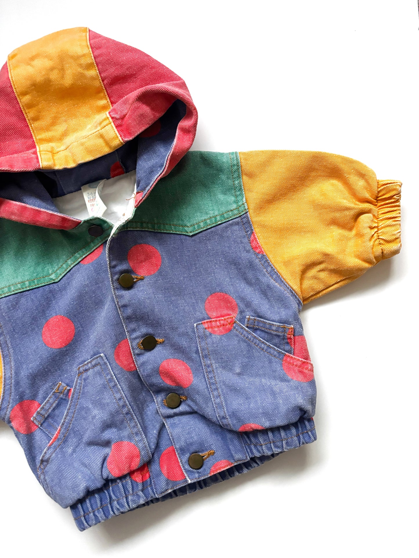 Vintage Spot Denim Jacket 90’s Age 3-6 Months
