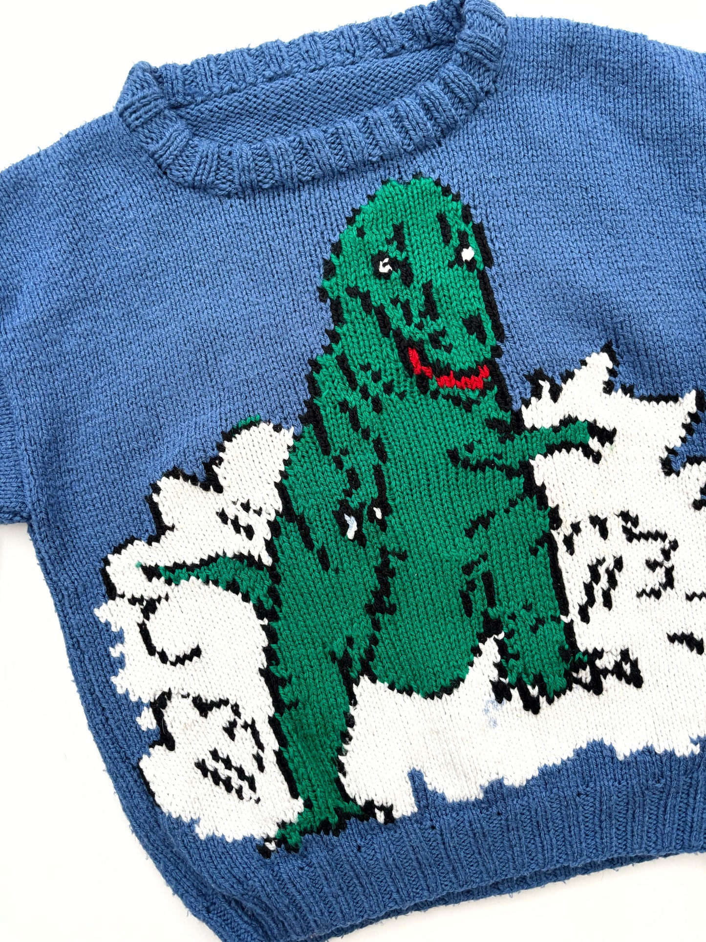 Handknit Dinosaur Jumper Age 4-5 Years