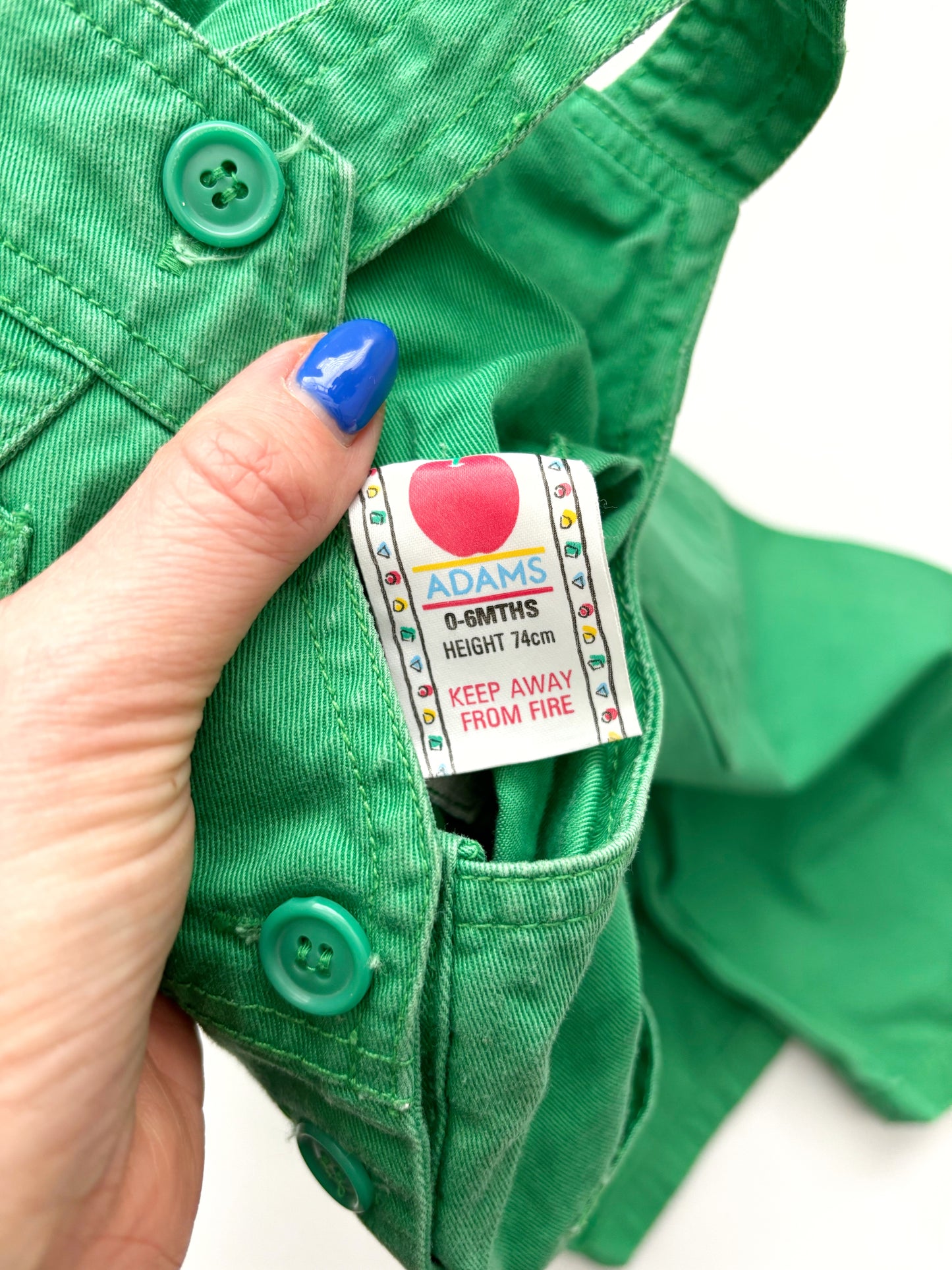 Green Adams Dungarees Age 0-6 Months