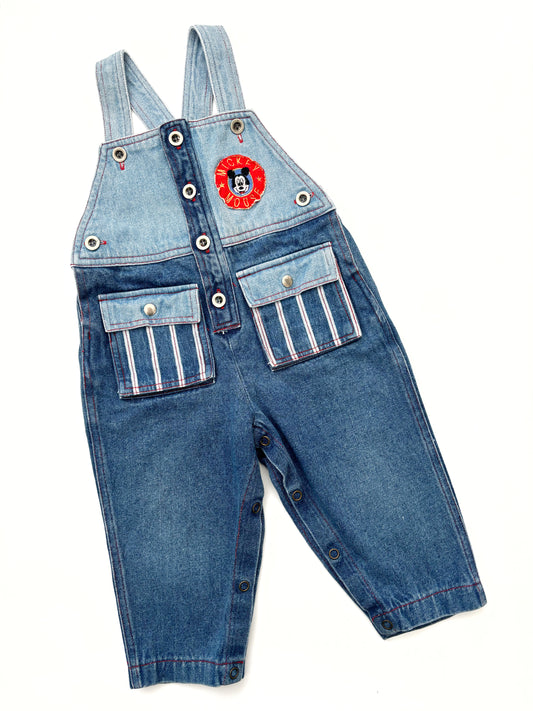 Vintage Mickeys Stuff Stripey Dungarees Age 18 Months