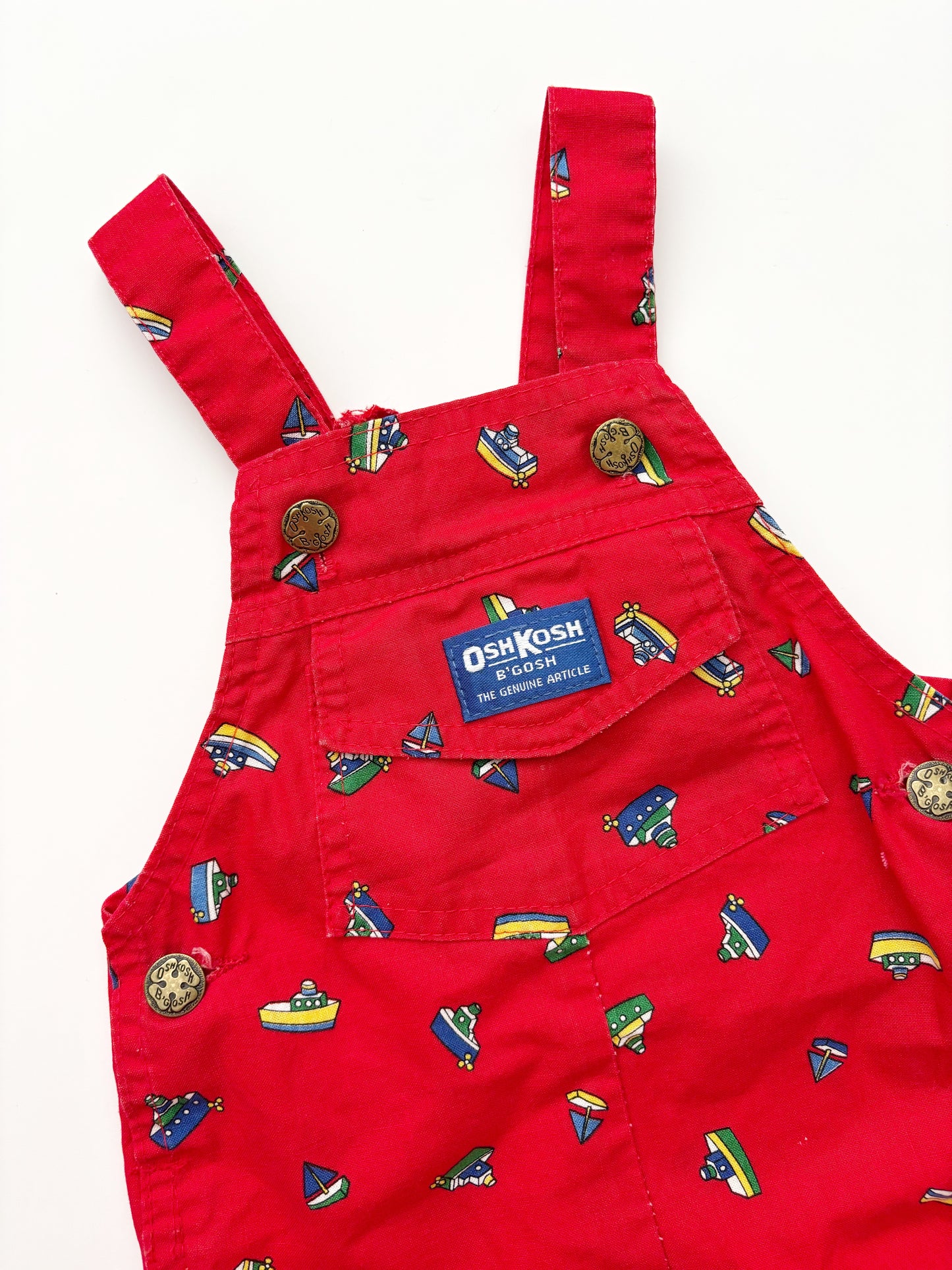 Oshkosh Red Sailboat print *Very Rare* Romper 1980’s. 12-18 Months