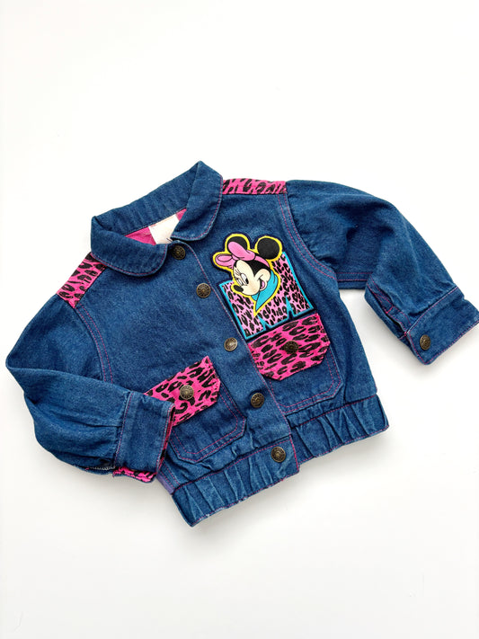 Vintage Disney Leopard Denim Jacket 12-18 Months