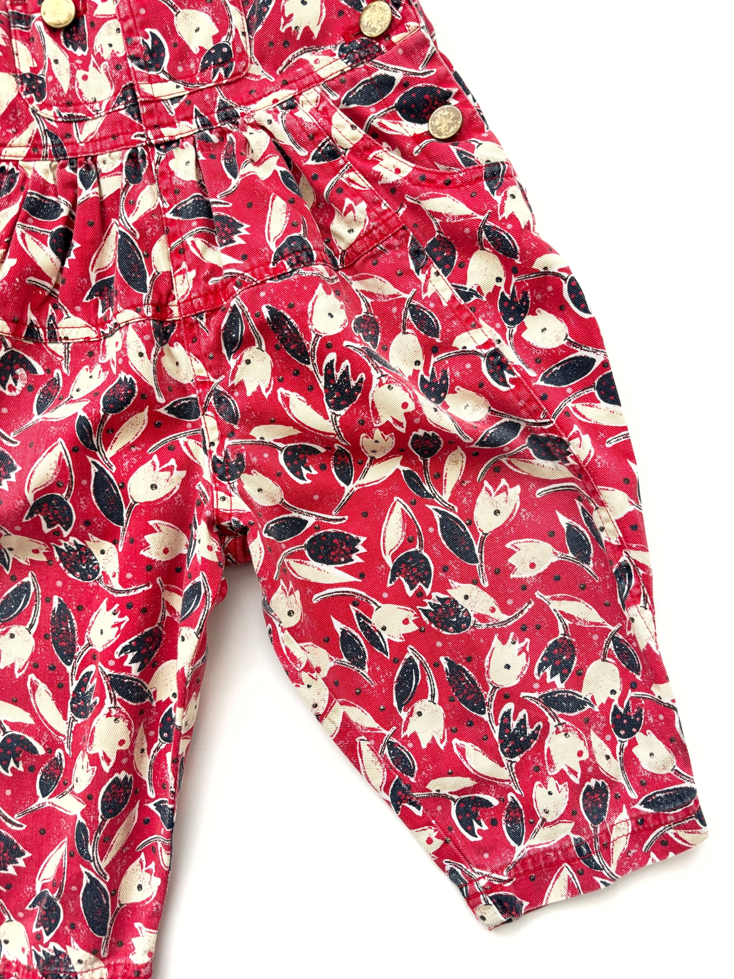 Vintage Tuplip Print Dungarees Age 9 Months +