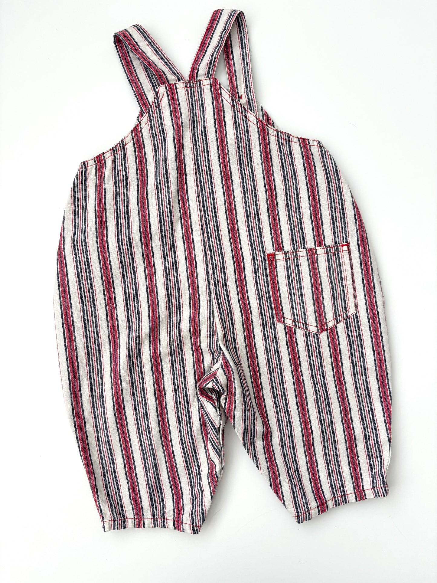 Vintage Stripey Dungarees Age 6-12 Months