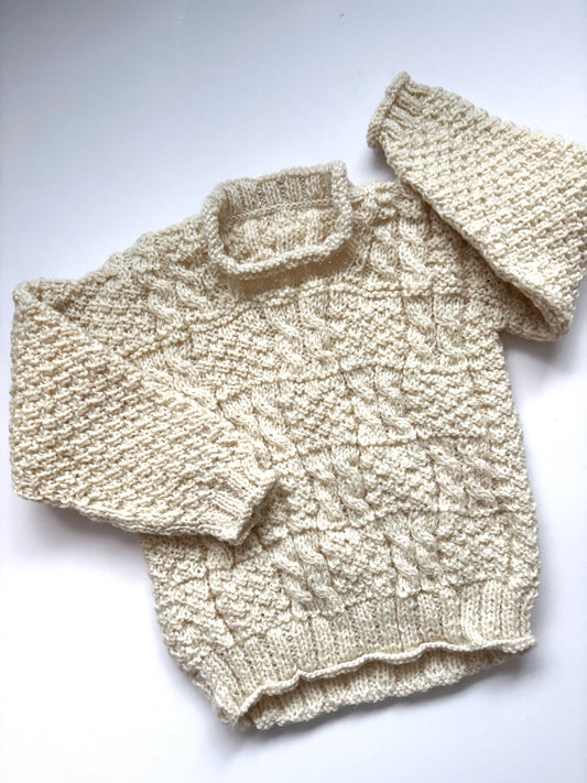 Handknit Natural Jumper Age 3-4 Years
