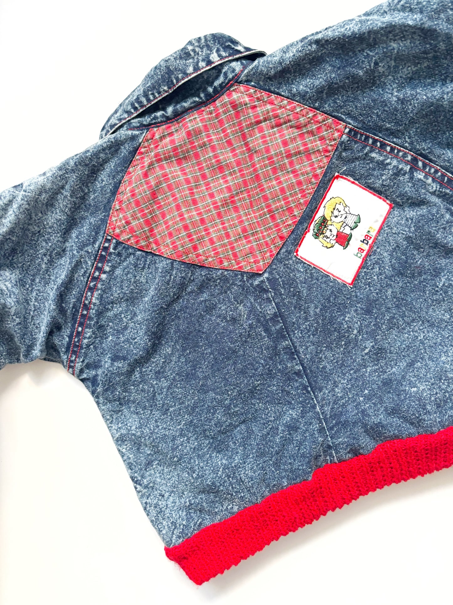 Vintage 80’s Acid Wash Denim Pull Over Jacket 2-3 Years