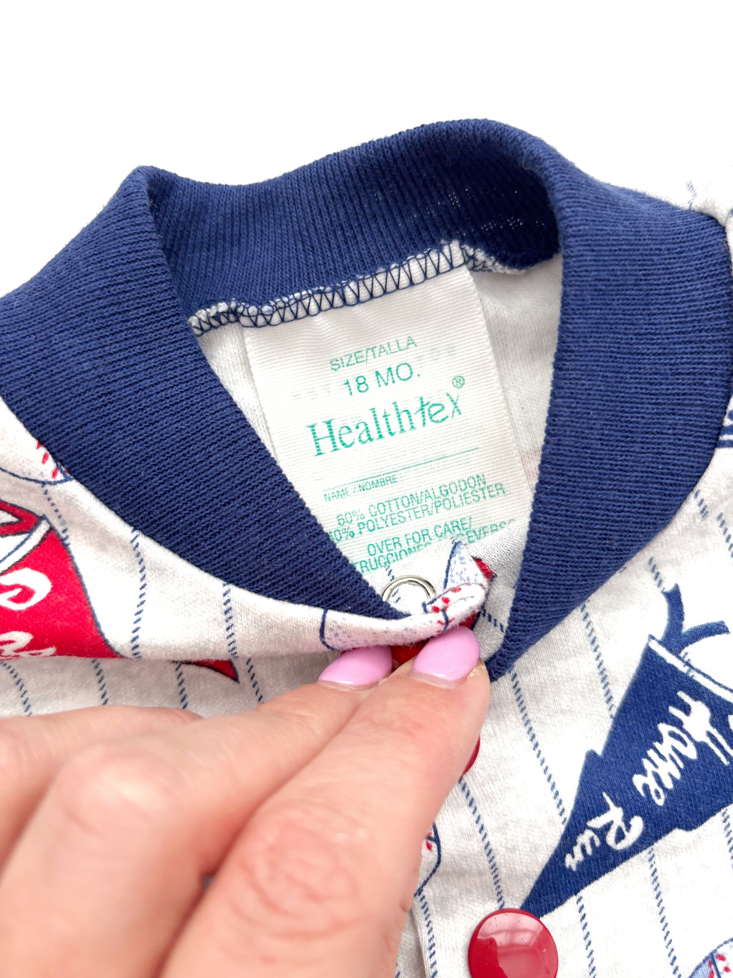 Vintage Healthtex Baseball Romper 18 Months