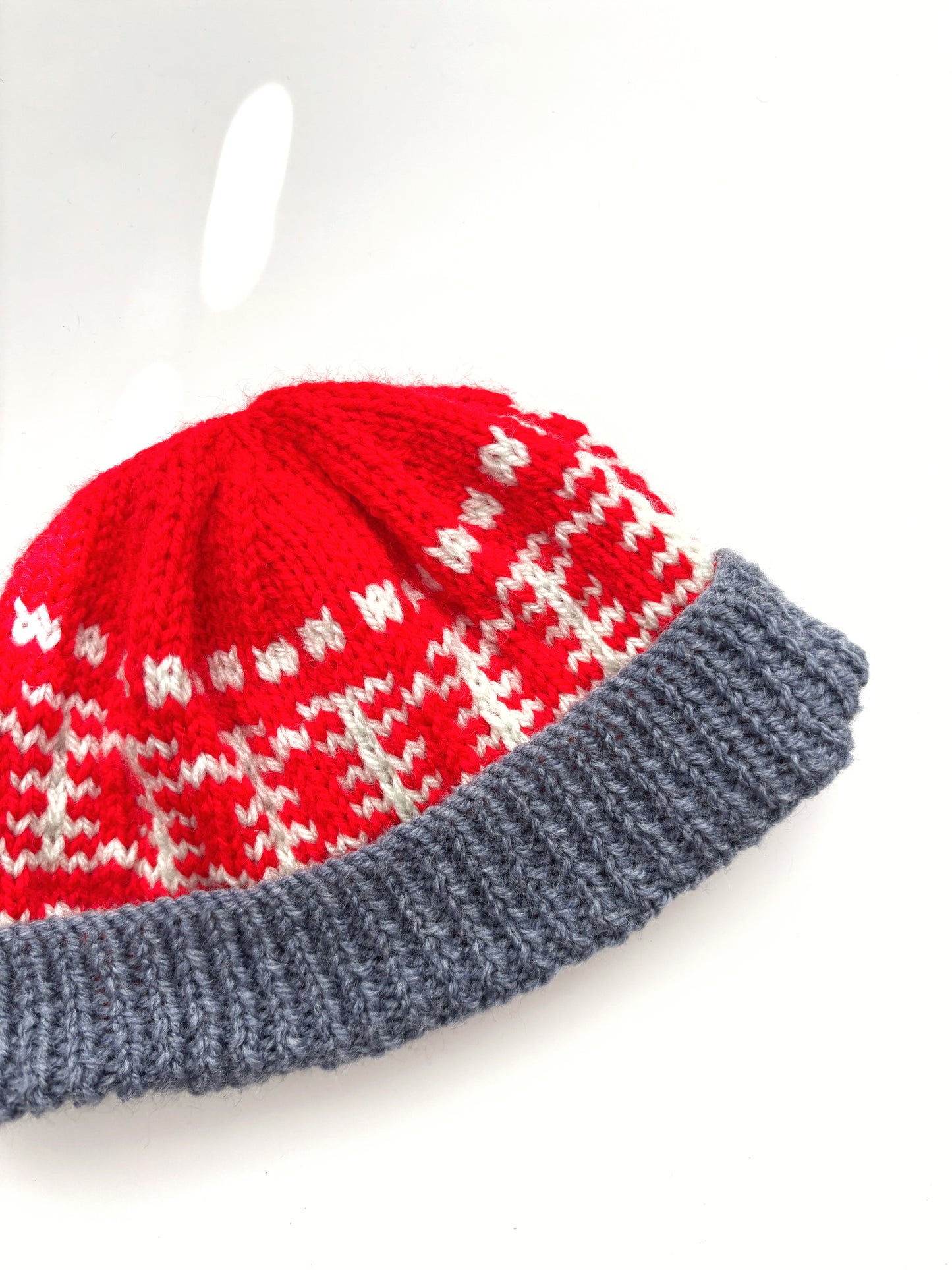 Red Handknit Hat Age 1-2 Years