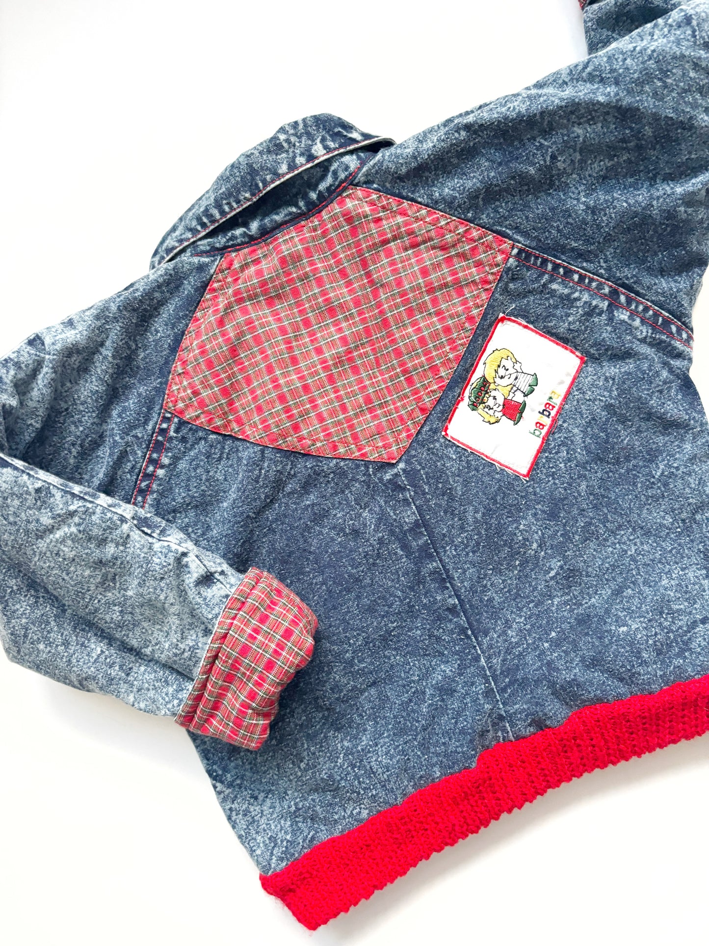 Vintage 80’s Acid Wash Denim Pull Over Jacket 2-3 Years
