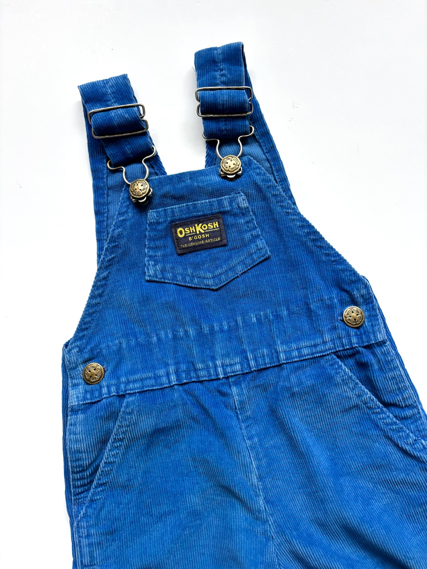 Blue Corduroy Pshkosh Dungarees Bright Blue Age 6-12 Months