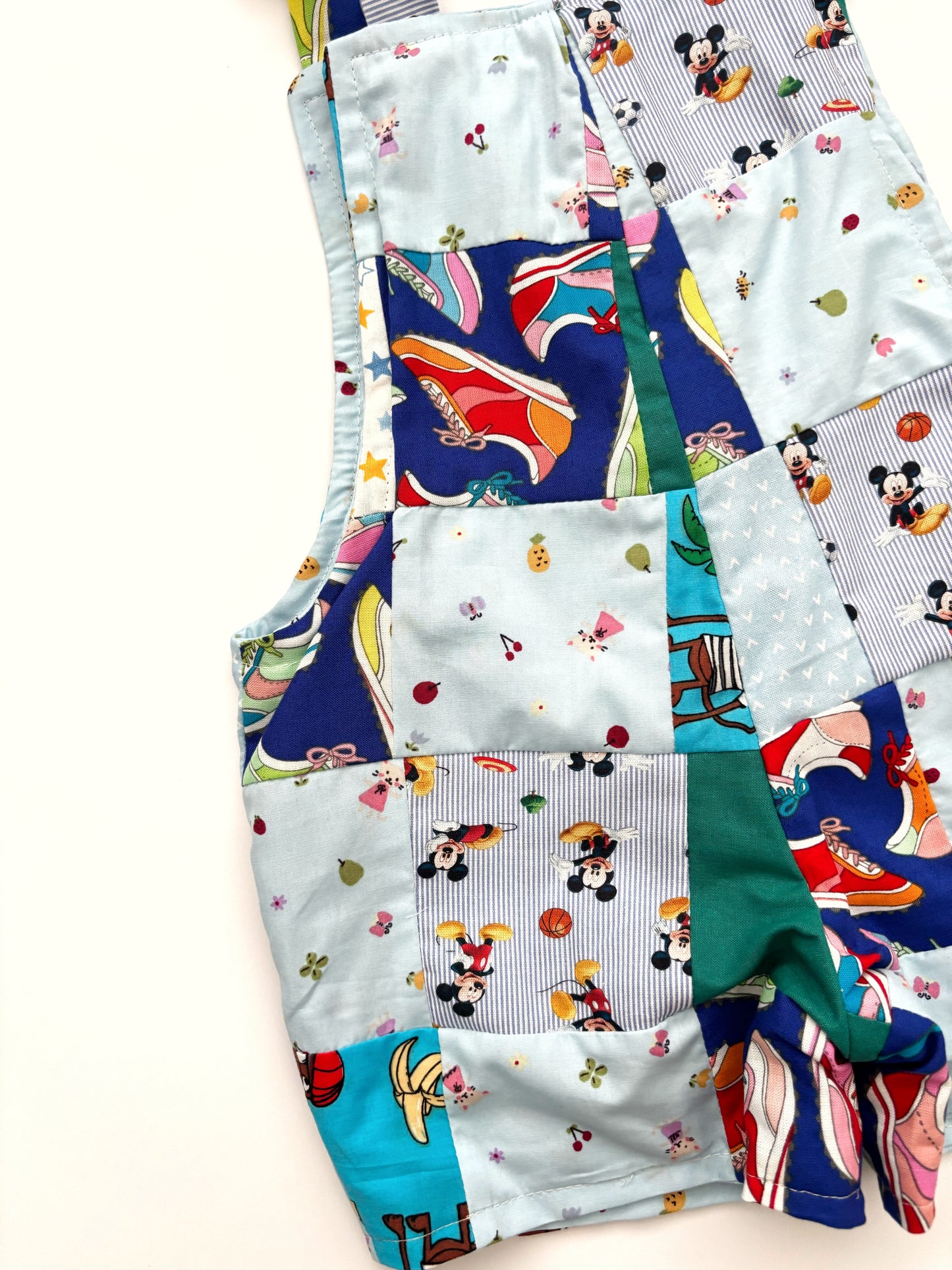 Patchwork Mickey Mouse Print Dungarees Age 12 Months