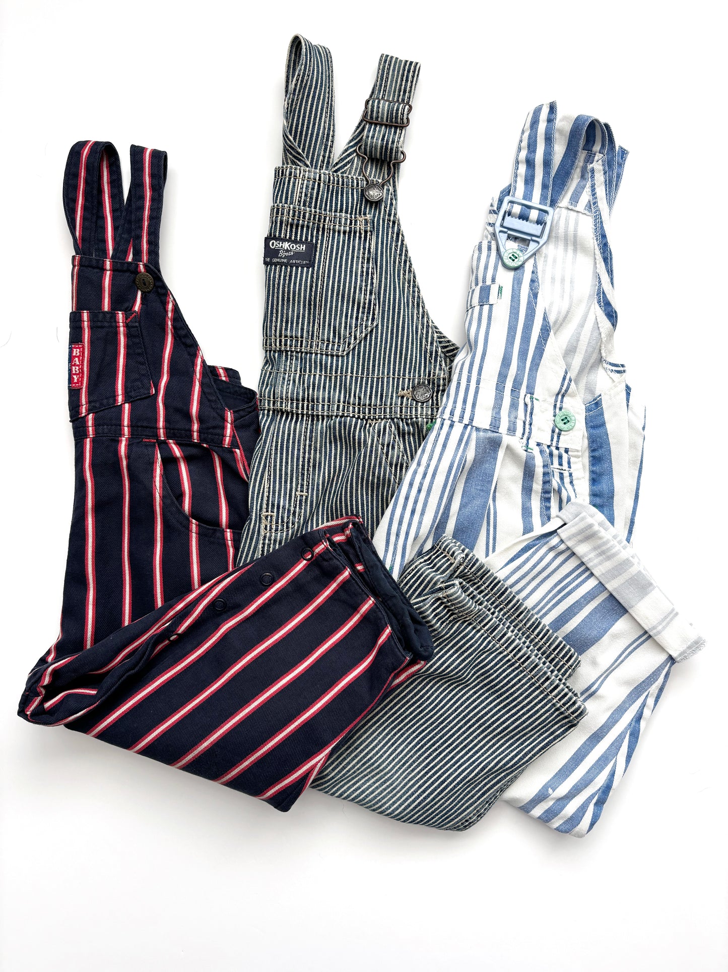 Vintage Stripe Dungarees Age 18-24 Months