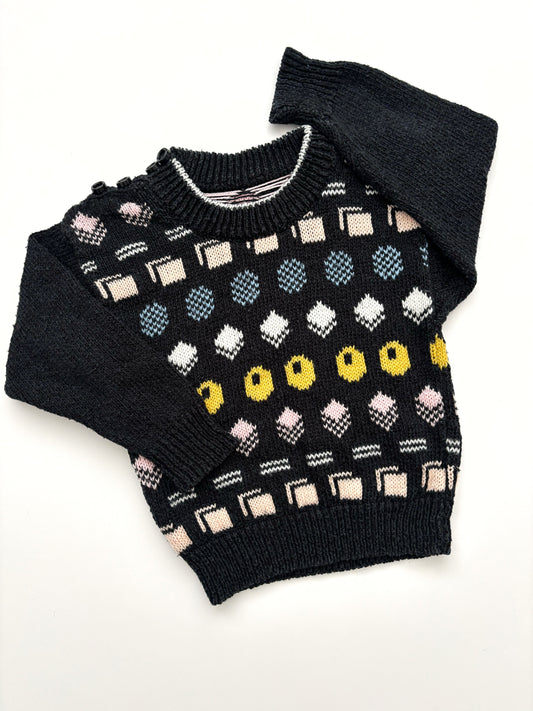 Handknit Liquorish All sorts Jumper 9-12 Months