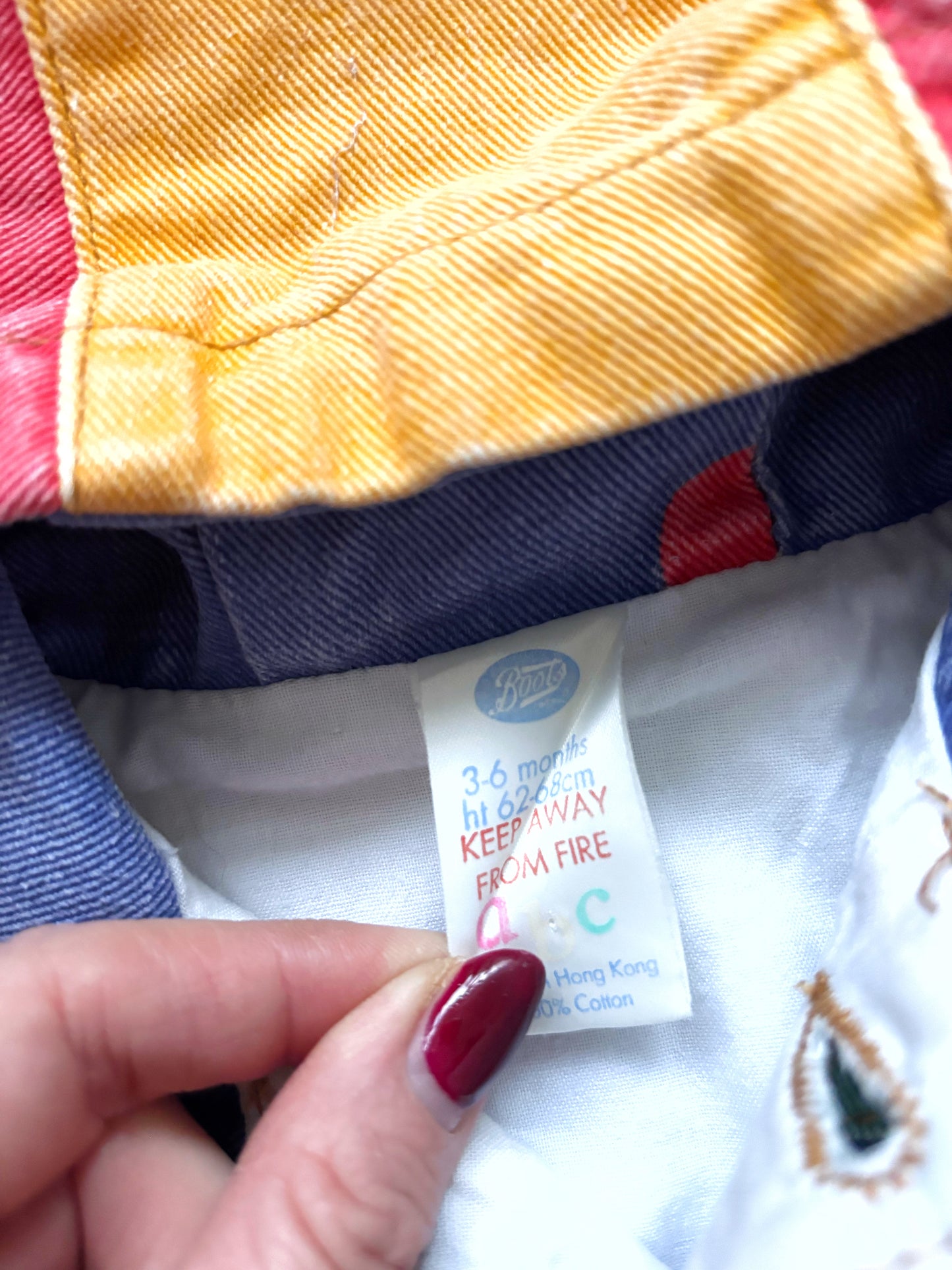 Vintage Spot Denim Jacket 90’s Age 3-6 Months