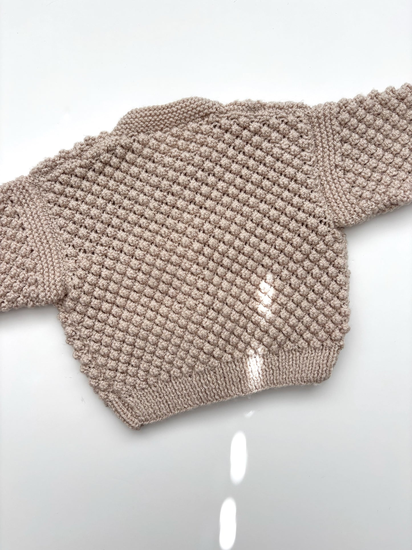 Neutral Handknit Bobble Cardigan 12-18 Months