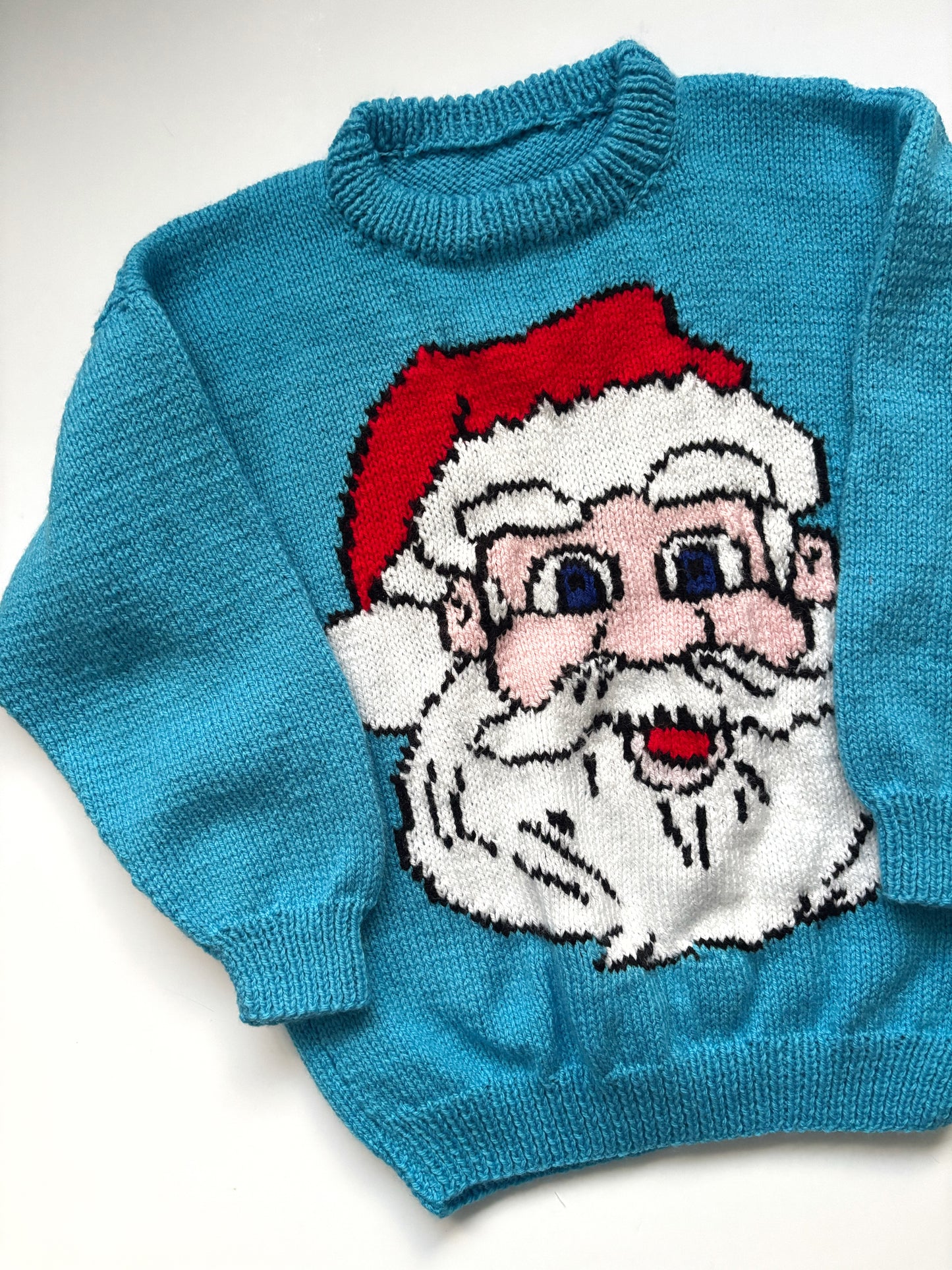 Handknit Santa Jumper Age 4-5 Years (Oversized)