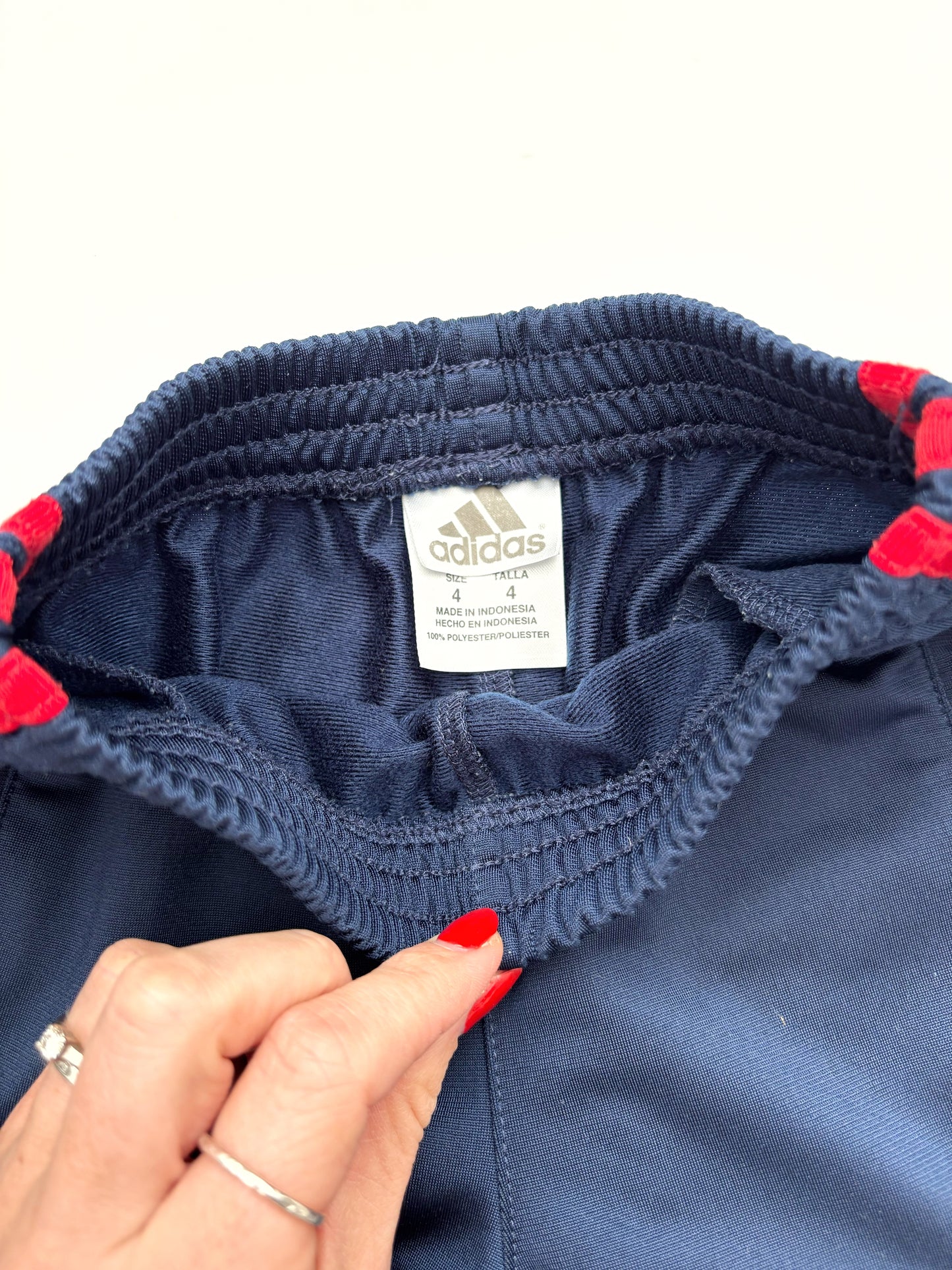 Retro Navy & Red Adidas Pants Age 4