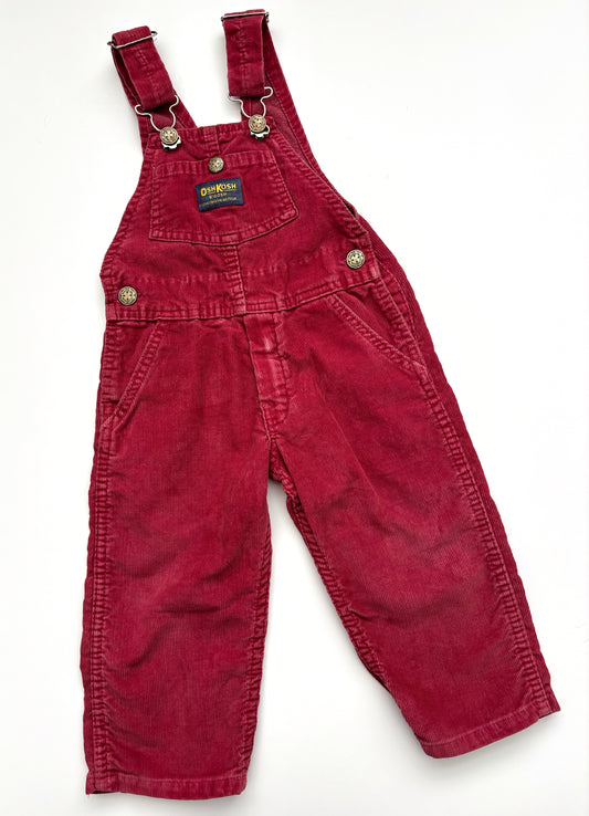 Vintage Wine Red Corduroy Oshkosh B’Gosh Dungarees Age 2 years