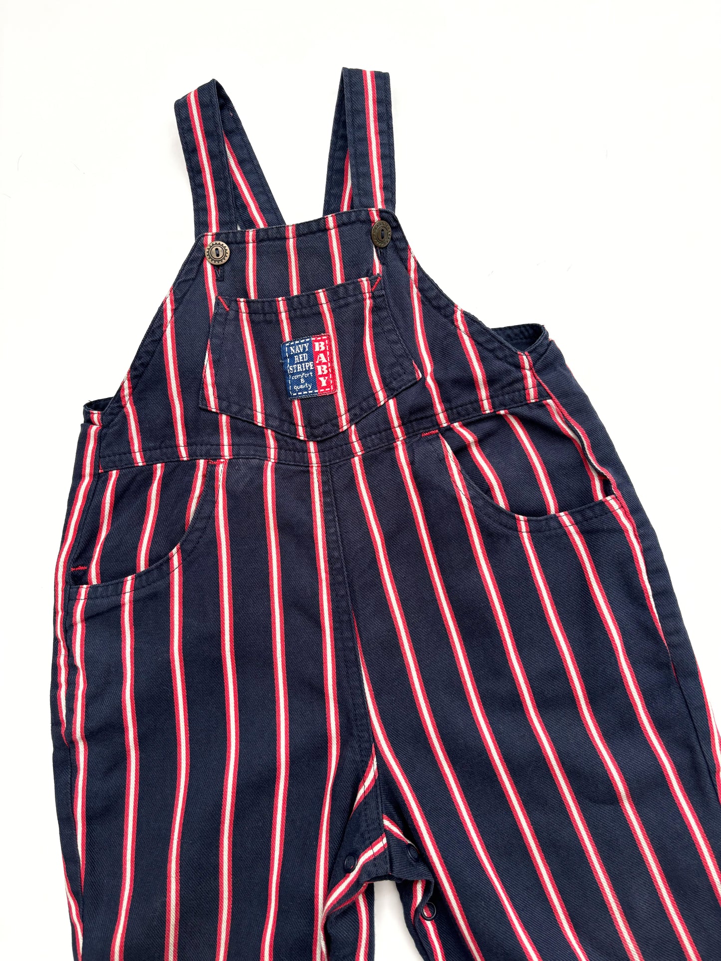 Vintage St Michael Stripey Unisex Dungarees 6-12 Months