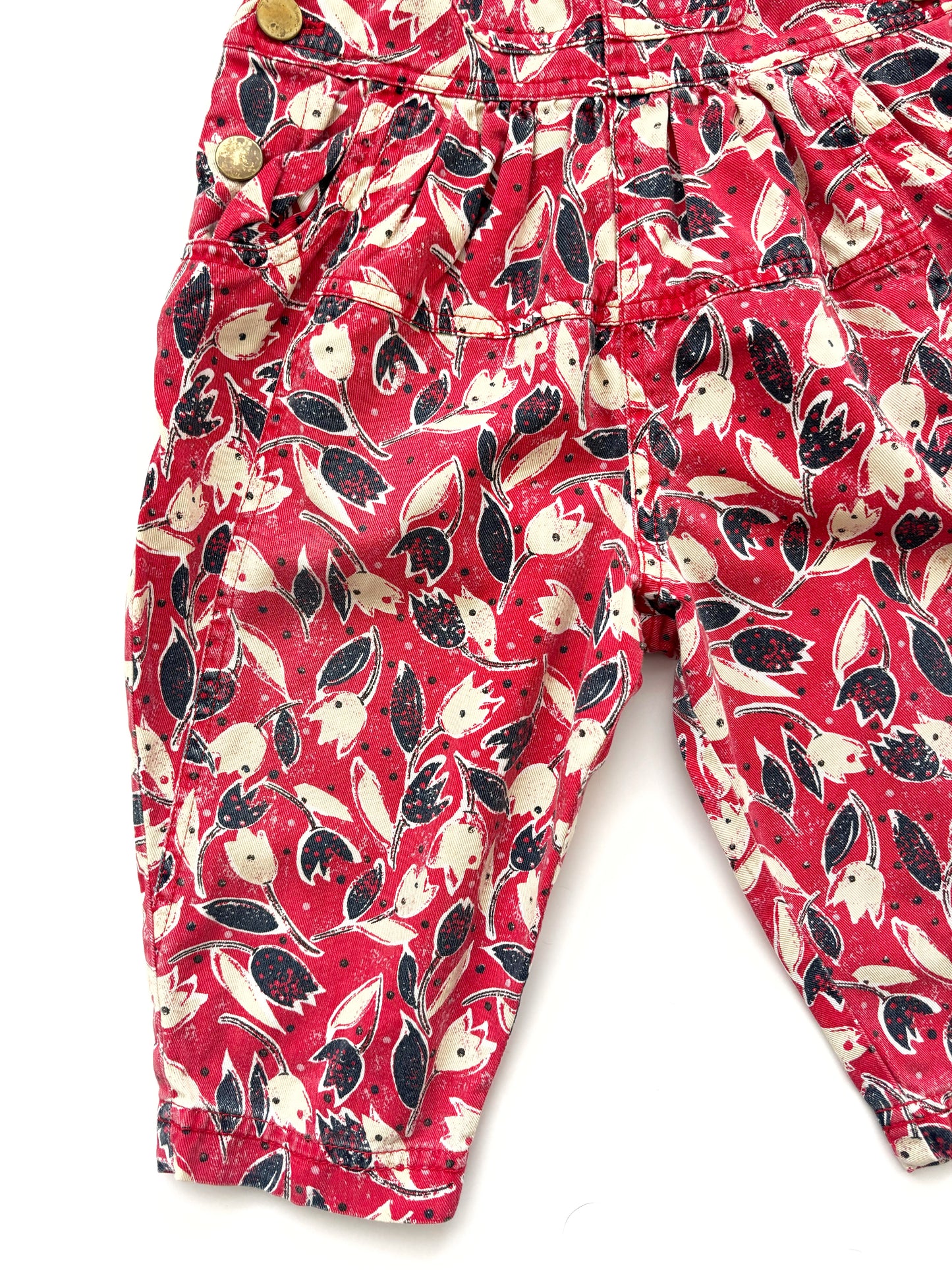 Vintage Tuplip Print Dungarees Age 9 Months +