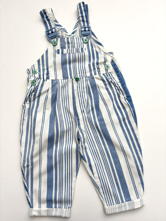 Vintage Stripe Dungarees Age 18-24 Months