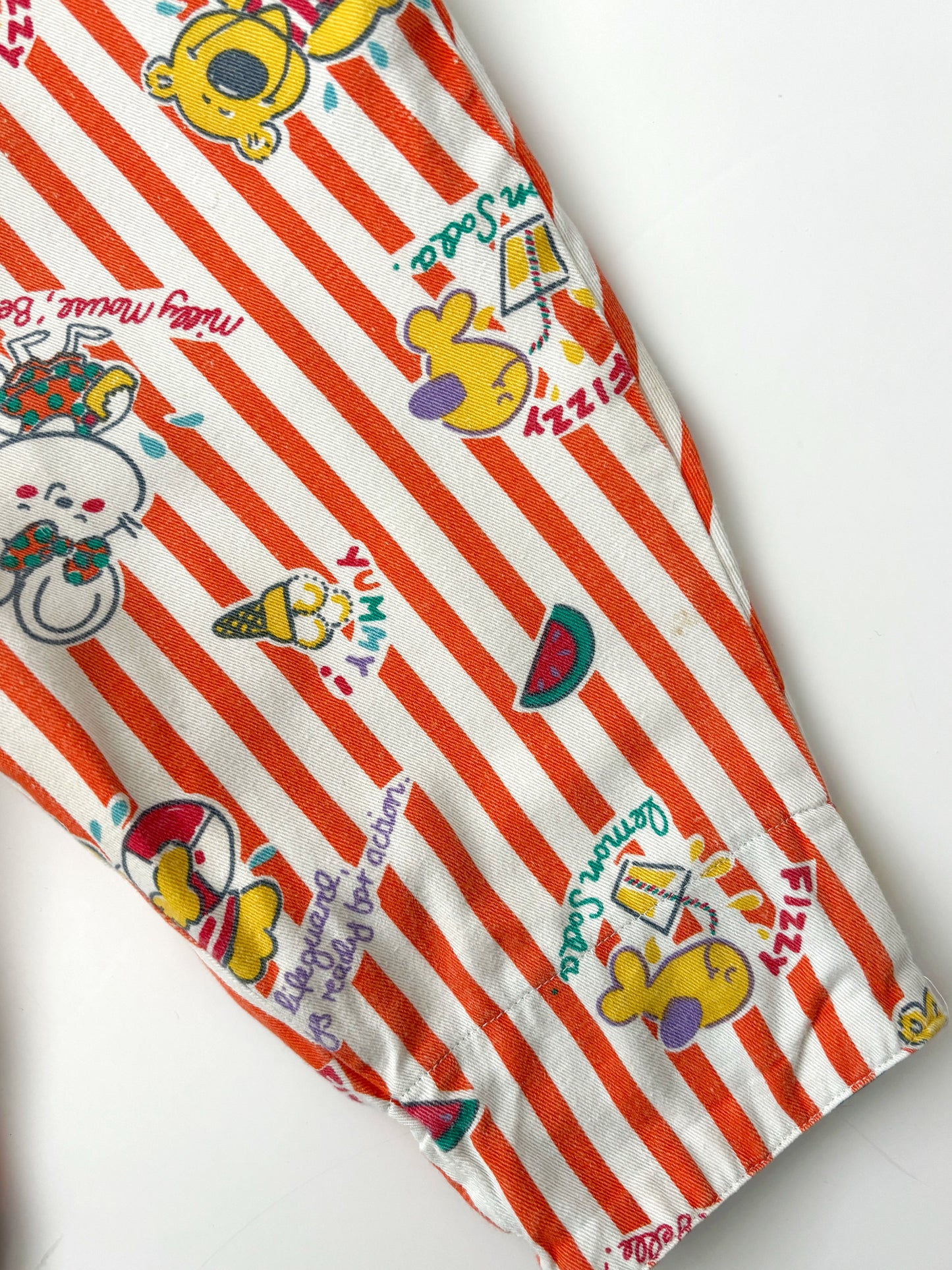 Vintage Orange Stripe Fizzy Fish Dungarees Age 12-18 Months