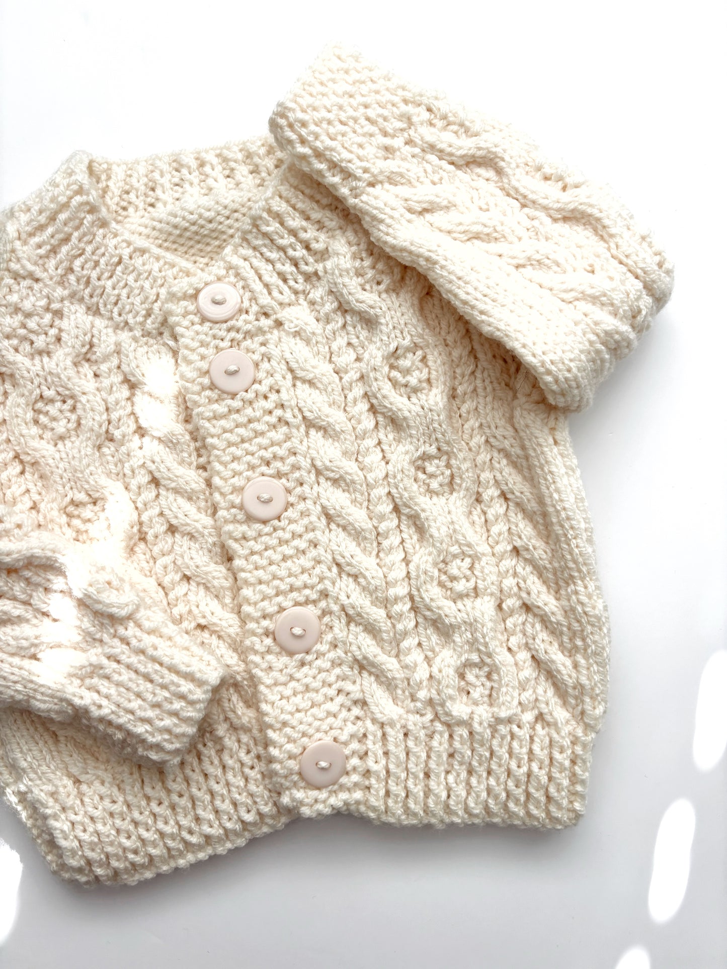 Cream Cable Knit Cardigan 6-12 Months
