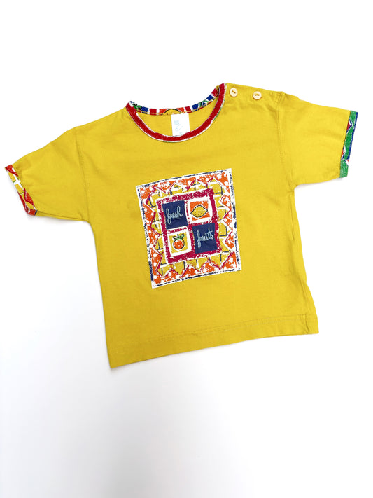Vintage Baby Club Yellow Friit T-shirt Age 12-18 Months