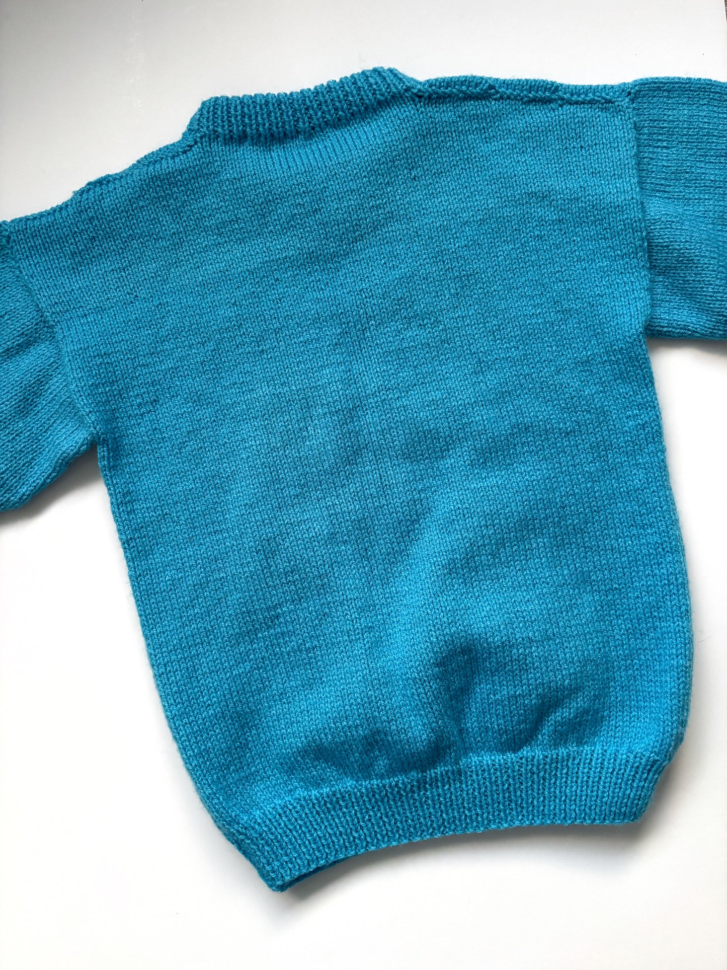 Handknit Santa Jumper Age 4-5 Years (Oversized)