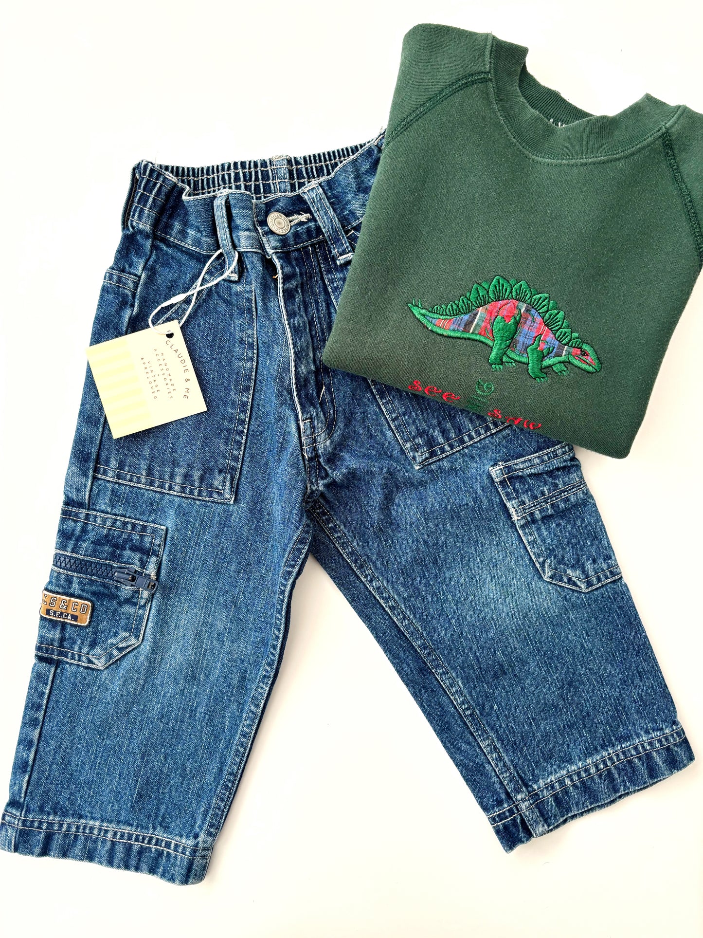 Vintage Kids Dino Sweatshirt Age 4-5 Years