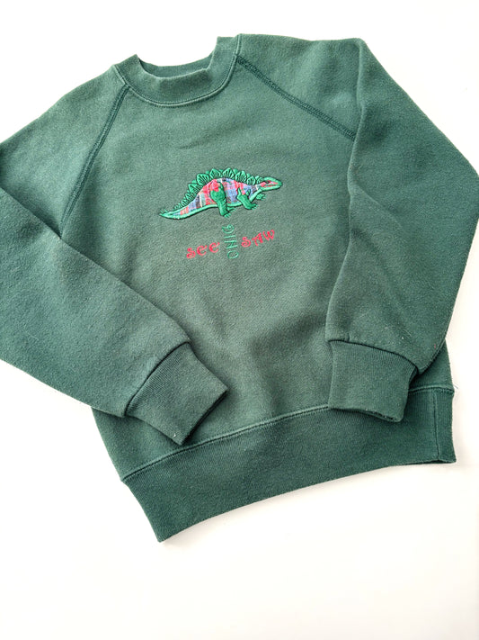 Vintage Kids Dino Sweatshirt Age 4-5 Years