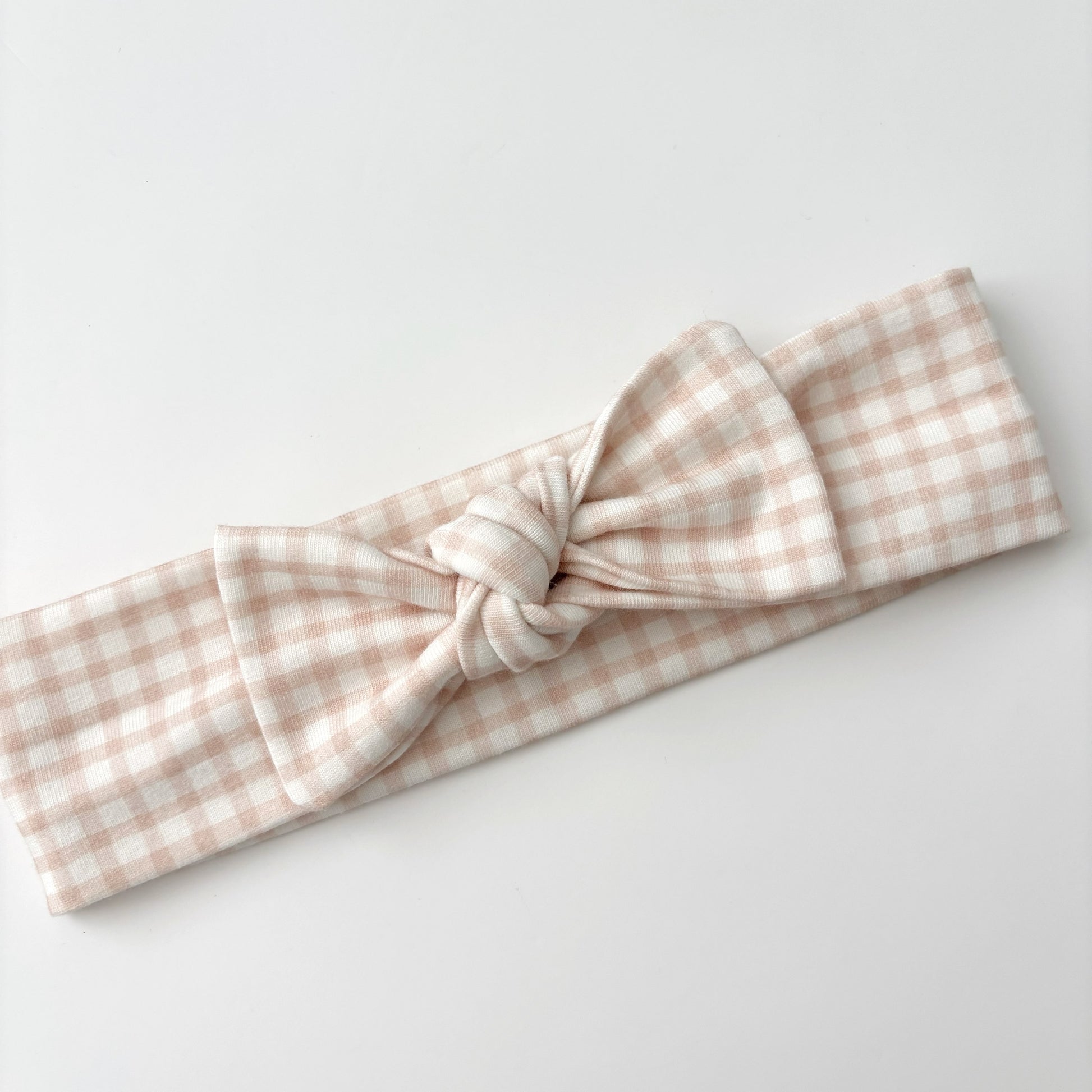 Gingham Topknot Bow Headband image 0